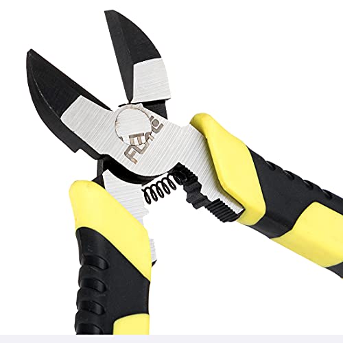 6 Inch Industrial Diagonal Cutting Pliers - High Leverage Side Cutters with Hardened Blades, CR-V Steel, Anti-Rust Finish for Electronics & Cable Work