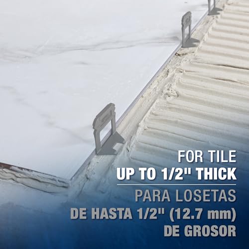 QEP 99776 LASH XL Tile Leveling System Clips for 1/32" Grout, Grey (2,000-pack)