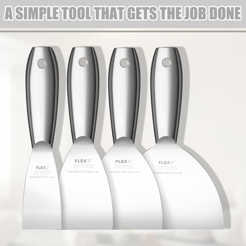 Putty Knife Set, 4Pcs 2",3",4",6" One Piece Putty Knives for Spackling - size: 2"3"4"6"