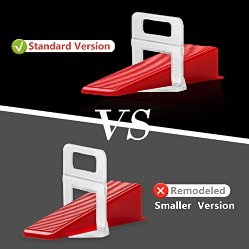 Reusable Leveling Wedges,Reusable Tile Leveling System Wedges for 1/8" Spacers,1/16" Spacers,1/32" Spacersand Tile Leveling System Kit,for Tile Leveler Installation(1000Pcs, Red)