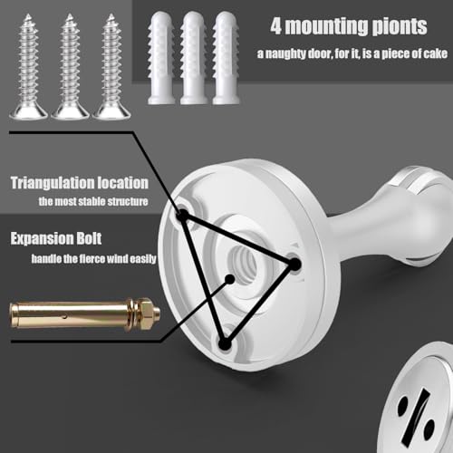 Solid Mental Magnetic Door Stop, Wall Mounted, White - color: 1PC White
