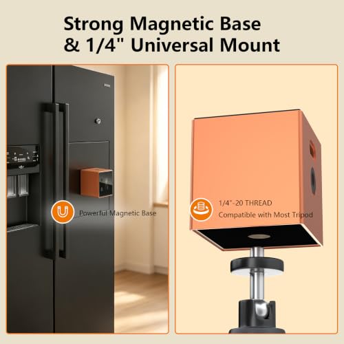 5-in-1 Digital Laser Level with Tripod, Magnetic Base & USB Rechargeable, Mini Angle Finder & Protractor, ±0.1° High Precision Cross Line Laser, Green/Red Beam for Picture Hanging,Tiling & DIY - color: Orange
