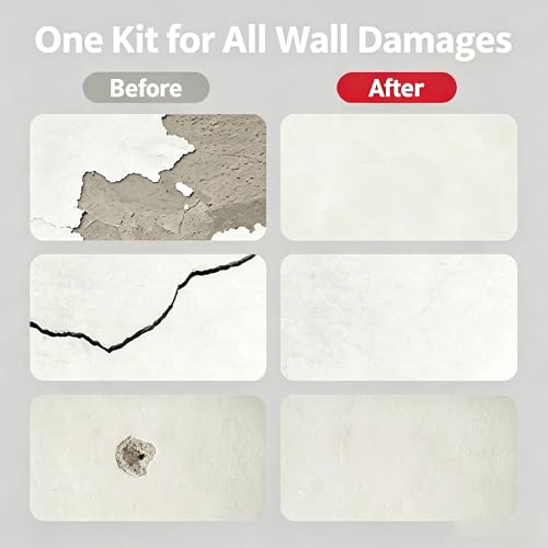 2 PCS Drywall Repair Kit with Scraper, 2026 Upgrade Wall Repair Paste Tube for Holes & Cracks, Professional Drywall Patch Paste & Wall Repair Ointment for DIY Home Improvement (White)