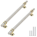 Haliwu 10 Pack 8 Inch Brushed Nickel and Gold Cabinet Handles | 204mm Hole Center, Solid Aluminum and Zinc Alloy, Kitchen Pulls Hardware for Bathroom Drawer Dresser - color: Brushed nickel&Gold, size: 8-inch (204mm) hole spacing