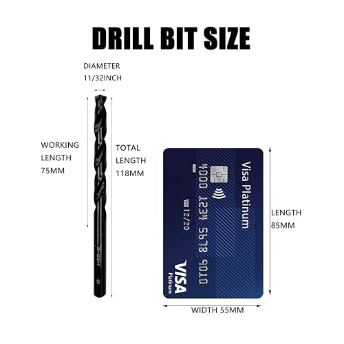 11/32inch HSS M35 Cobalt Twist Drill Bits for Metal - size: 11/32inch (5pcs)