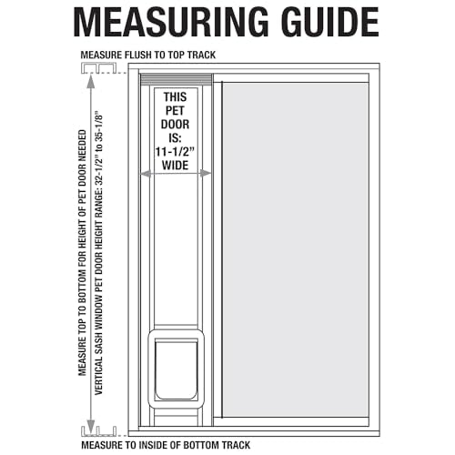 Ideal Pet Products Aluminum Sash Window Pet Door - size: 7-1/2" x 10-1/2" Chubby Kat Flap Size, style: Vertical Sash Window Height: 32-1/2" to 35-1/8"