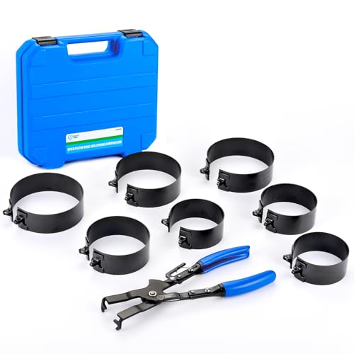 SMOTIVEPRO 8PCS Piston Ring Compressor Set with Self-Locking Ratchet Pliers