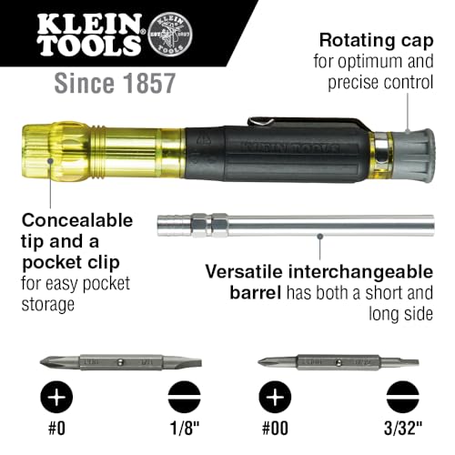 Klein Tools 80037 Screwdriver Tool Set, Multi-Bit Pocket Precision Screwdriver and Adjustable Length Stubby, 2-Piece - style: Multibit Electronic & Multibit Stubby Set