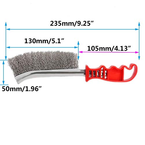 3 Piece Slag and Rust Removal Stainless Steel Plastic Handle Bristle Durable Tool,Slag Removal Brush,Cleaning Barbecue Grills,Automotive,Paint,Welding Slag,Metal Various Items.