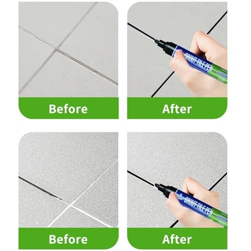 5 PCS Tile Grout Pen Home Repair Pen Tile Paint Markers for Tiles Floor Wall Bathroom Kitchen Repair Tools (White)