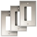 Henne Bery Soft Modern Decorative Wall Plate Switch Plate Outlet Cover (Single Decorator 3PK, Satin Nickel) - style: Single Decorator 3PK