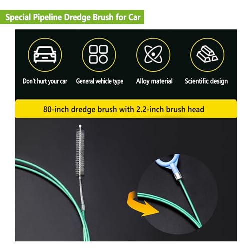 ANIS·KEBBR Slim Flexible Pipe Cleaner Brush Bendable Dredger for Narrow Tubes Air Hoses 80"