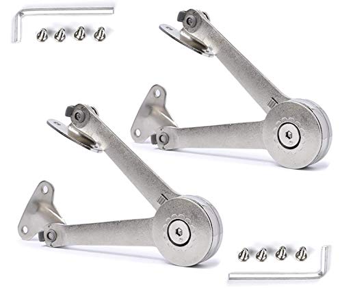 Lid Stay Hinge in Satin Nickel MOYODOR Folding Lid Hinge with Soft Close, Perfect for Toy Box/Kitchen/Wardrobe/Cabinet Door, 35lb (Modern Style 1pair) - color: Modern 2pc
