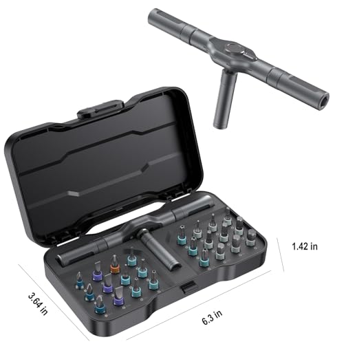 24-in-1 Ratchet Screwdriver Set, Magnetic Precision Bits with Detachable Handle & Case, Multi-Purpose Mini Screwdriver Kit for DIY, Electronics, Watch & Home Repair