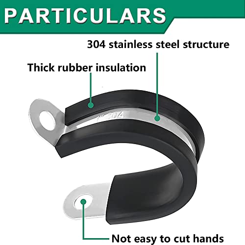 OURU 110PCS Cable Clamps Assortment Kit,Rubber Coated, 1/4"-1-3/4" 10 Sizes - size: 110PCS KIT