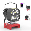 LED Work Light Compatible with Milwaukee 18V Battery, 60W 8000LM Tool Only - color: Red