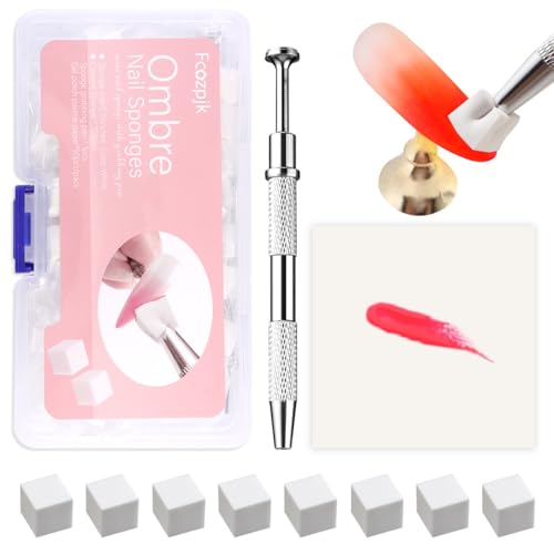 Fcozpjk 150Pcs Soft Nail Sponges for Ombre Aura Nail Art With Grabbing Pen - color: White#150pcs