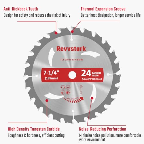 10 PCS Circular Saw Blade 7-1/4" 24T for Cutting Wood, 5/8" Arbor - size: 7-1/4 In 24T(10PCS)