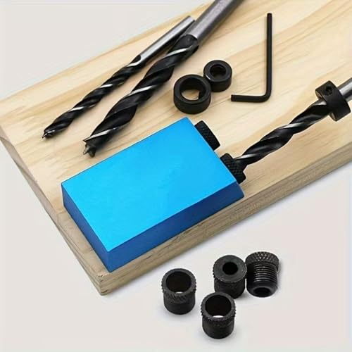 Wood Woodwork Guides Joint Angle Tool Carpentry Locator - 14pcs Pocket Hole Jig 15Degree Woodworking Inclined Hole Fixture 6/8/10mm Drill Bits Dowel Screw Drill Jig Joinery Kit Carpenters