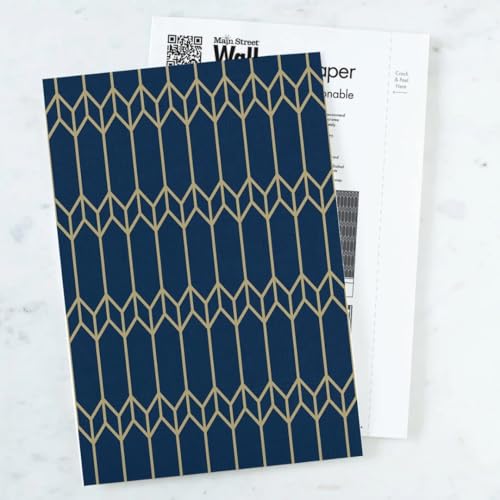 Main Street Peel and Stick Wallpaper Sheets, Indigo Diamonds, 12 Pack - style: Indigo Diamonds