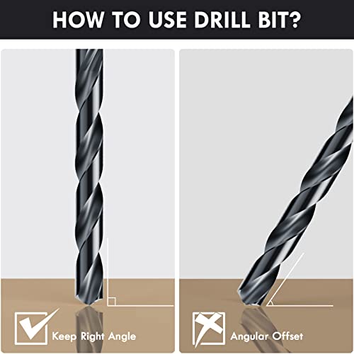 29Pcs(1/16"-1/2") Cobalt Drill Bit Set M35 HSS Jobber Length - size: 29pcs TiAIN Coated, 1/16"-1/2"