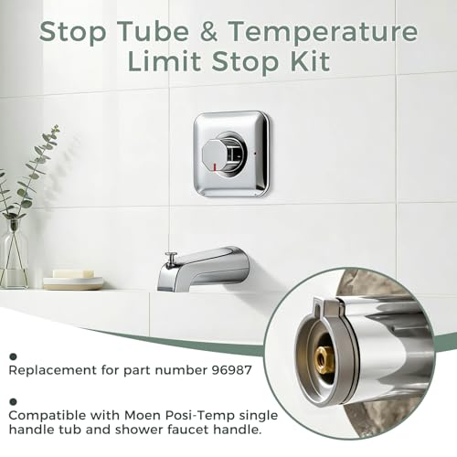 Compatible with Moen Stop Tube and Temperature Limit Stop Kit,Chrome - color: Chrome