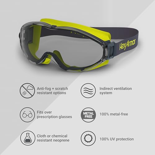 HexArmor LT300 - style: Grey 23% Lens Anti-fog, Cloth Strap