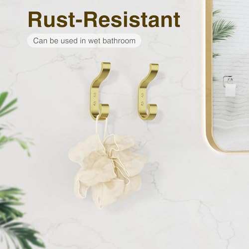 Coat Hooks Wall Mount,Heavy Duty Wall Hooks for Backpack,Towel,Gold 4 Pack - color: Gold, size: 4 Pack