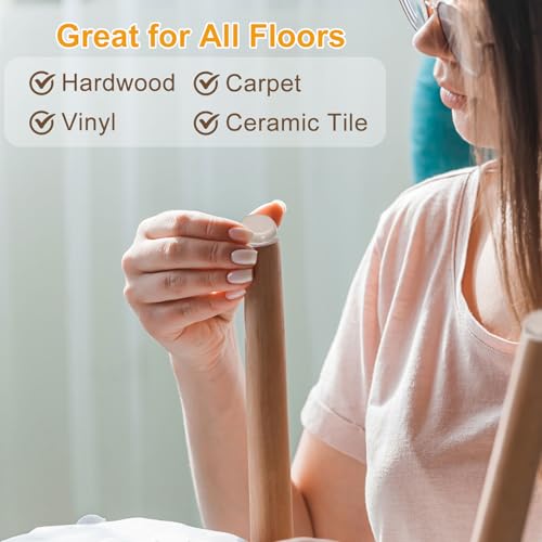 uxcell Furniture Sliders, 8Pcs 2" - Plastic Self-Adhesive Round Sliding Pads, Chair Glides for Carpeted Tile Vinyl Hardwood Floors (Brown)