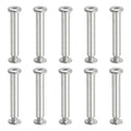 PATIKIL Hex Chicago Screws, 10 Set Binding Screw Posts M6 x 45 mm Connecting Hex Drive Socket Cap Bolt Nuts for Scrapbook Leather Belt Album Photo Furniture Repair, Silver - size: M6 x 45