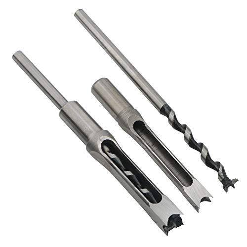 3pcs Woodworking Square Hole Drill Bits Mortising Chisel Set | Countersink Bits, Hole Saw Power Tool Kits, 9/16, 5/8, 3/4-Inch