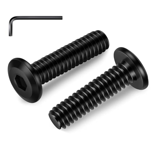 #10-24 x 1-1/4" Flat Head Socket Head Screw Furniture Bolts Countersunk Connector Screws, Stainless Steel 18-8 (304), Black Oxide, Fully Threaded, 25 PCS - size: #10-24 x 1-1/4"