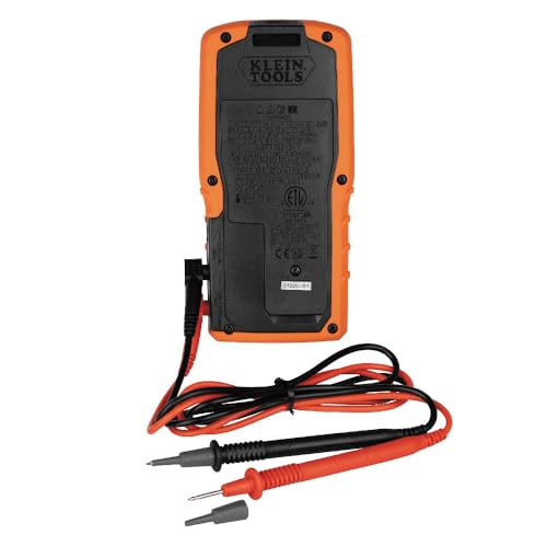 Klein Tools MM450 Slim Digital Multimeter, Reverse Contrast Display with Lead Alert, Auto-Ranging TRMS, 600V AC/DC Voltage, Current, Resistance, Temp, Frequency, Continuity - size: Slim Meter