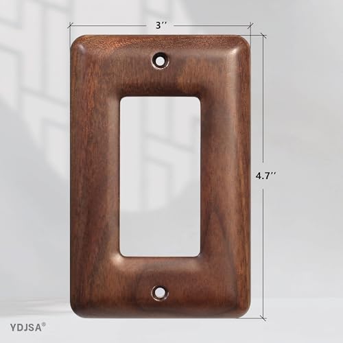 North American Walnut Switchplates and Outlet Covers Decorative Solid Wood Light Switch Cover for Stylish Décor (Pack of 2) - color: Walnut wood, size: Single Decorator (Pack of 2)