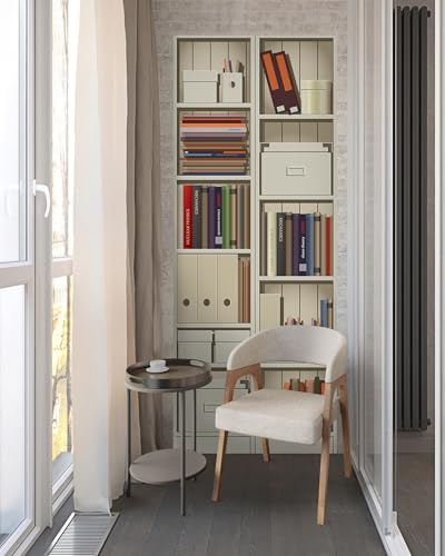 FLFK Door Mural Sticker - White Bookcase, Peel and Stick, Combined Size 30.3"x78.7", Split into 2 Pieces - color: Mt996, size: 30.3"x78.7"