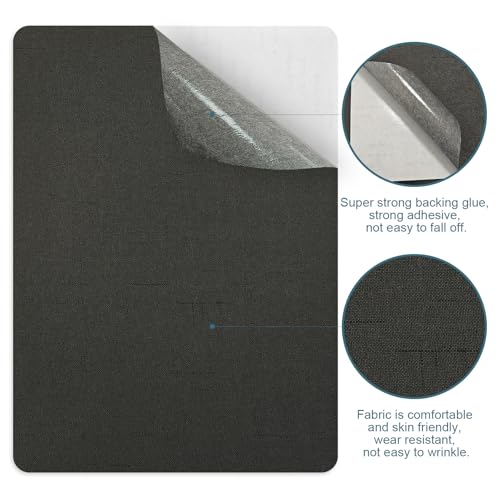 WILDREEDS 2 Pcs 8 x11 Inch Linen Repair Patches, Self-Adhesive Fabric Patch for Sofas, Couch, Furniture,Tote Bags, Car Seats (Black-Grey) - color: Black-Grey