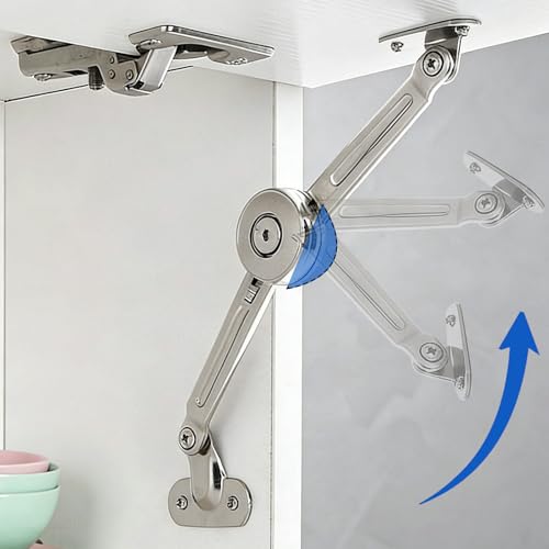 Uenhoy 2 Pcs Lid Support Hinges Soft-Close Zinc Alloy 50 Lbs Silver