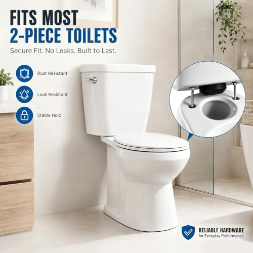 2 PCS Toilet Tank to Bowl Gaskets Kit, Universal Stainless Steel Heavy Duty Toilet Tank Bolts Replacement, Compatible with 2" & 3" Toilet Tank Seal Set, Easy Install Leak Repair