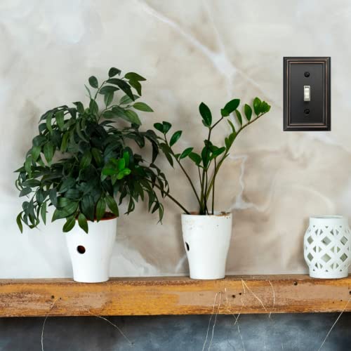 OKAWYC Single Toggle Light Switch Cover Adler Metal Wall Plate, 2-Pack Aged Bronze 1 Gang, Light Switch Cover Decorative Wallplate, Durable - style: 1 Toggle 2PK