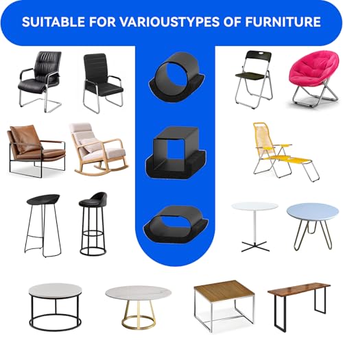 Sled Base Chair Floor Protectors Sled Base Chair Glides Wrap Around Floor Savers,Chair Leg Protectors Furniture Pads,Protect Floors Anti-Scratch Reduce Noise Easy Install (24pcs, Black Felt Pads) - size: Black Felt Pads