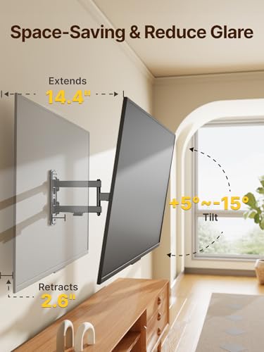 monTEK Full Motion TV Wall Mount for 13-55 Inch TVs up to 55 lb - size: 13"-55" Full Motion