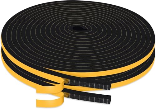 Strong Adhesive Weather Stripping Door Seal, 1/4x1/4in, Block Draft - color: Black, size: 1/4 In x 1/4 In x 33Ft