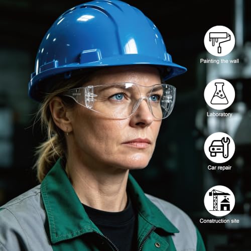 30 Pack Clear Safety Glasses, Impact Resistant Protective Eyewear Bulk for Men Women Work Construction Lab
