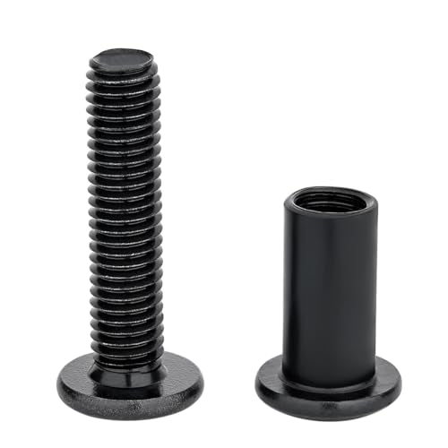 25 Pcs M8x35mm Black Furniture Bolt Cabinet Connector Screws for Furniture - size: M8x35mm