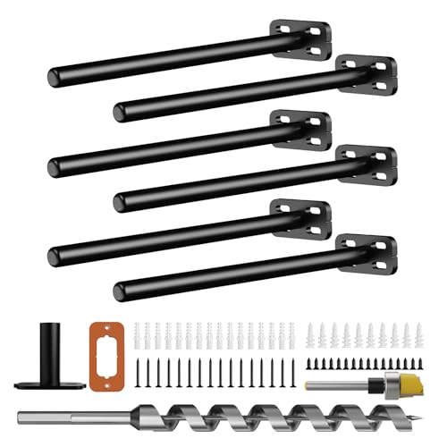 6pcs Wall Shelf Brackets Heavy Duty Floating Shelf Bracket Hidden,Invisible Black Shelving Brackets Decorative Floating Shelf Hardware Heavy Duty,Metal Shelf Support Bracket(8"-6pcs) - size: 8 inch-6pcs