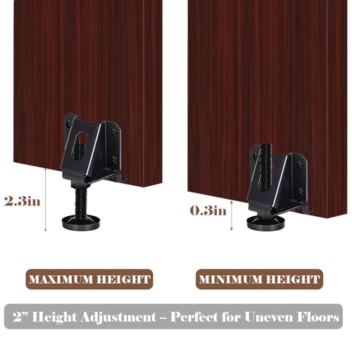 Heavy Duty Leveling Feet, 4 Pack Adjustable Furniture Levelers with 1320LB Capacity, 2" Height Adjustment, No-Flip Furniture Installation – Hex Nut Design for Flawless Leveling - color: Black
