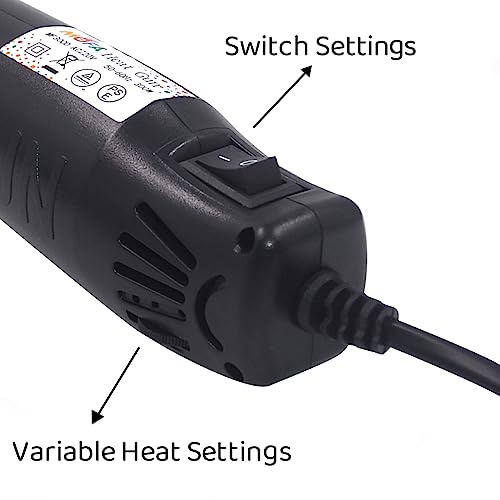 mofa Resin Heat gun,6.6ft Cable 300W Hot Air Gun for Crafting,Acrylic Paint Dryer Multi-Purpose Electric Heating Nozzle (Black Temp Regulation) - color: Black Temp Regulation