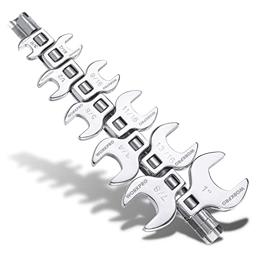 WORKPRO 3/8" Drive Crowfoot Wrench Set, 10-Piece SAE, 3/8"-1" - size: Crowfoot SAE