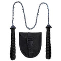 Sucrain Pocket Chainsaw with Paracord Handle, Folding Chain Hand Saw, Emergency Outdoor Survival Gear for Camping, Hunting, Hiking, Cutting Wood & Tree (Black paracord, 11 Teech, 24''Long) - style: Black paracord, 11 Teeth, 24'' Long