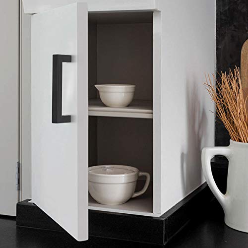 Probrico (10 Pack Square Kitchen Cabinet Handles Matte Black 3-3/4 Inch(96mm) Hole Center Drawer Pulls Stainless Steel Modern Cabinet Hardware - color: Black, size: hole center 3-3/4"